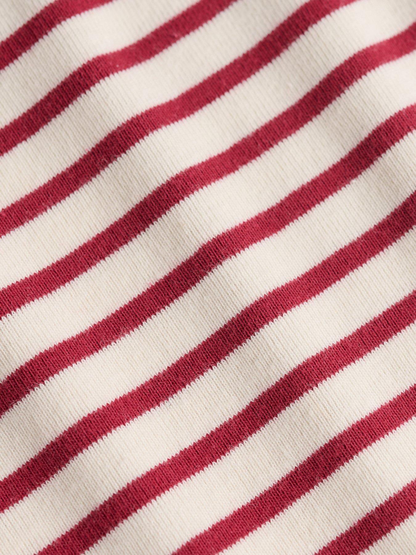 Image 6 of 6 of Superdry Bardot Off Shoulder Top - Bordeaux Red Stripe