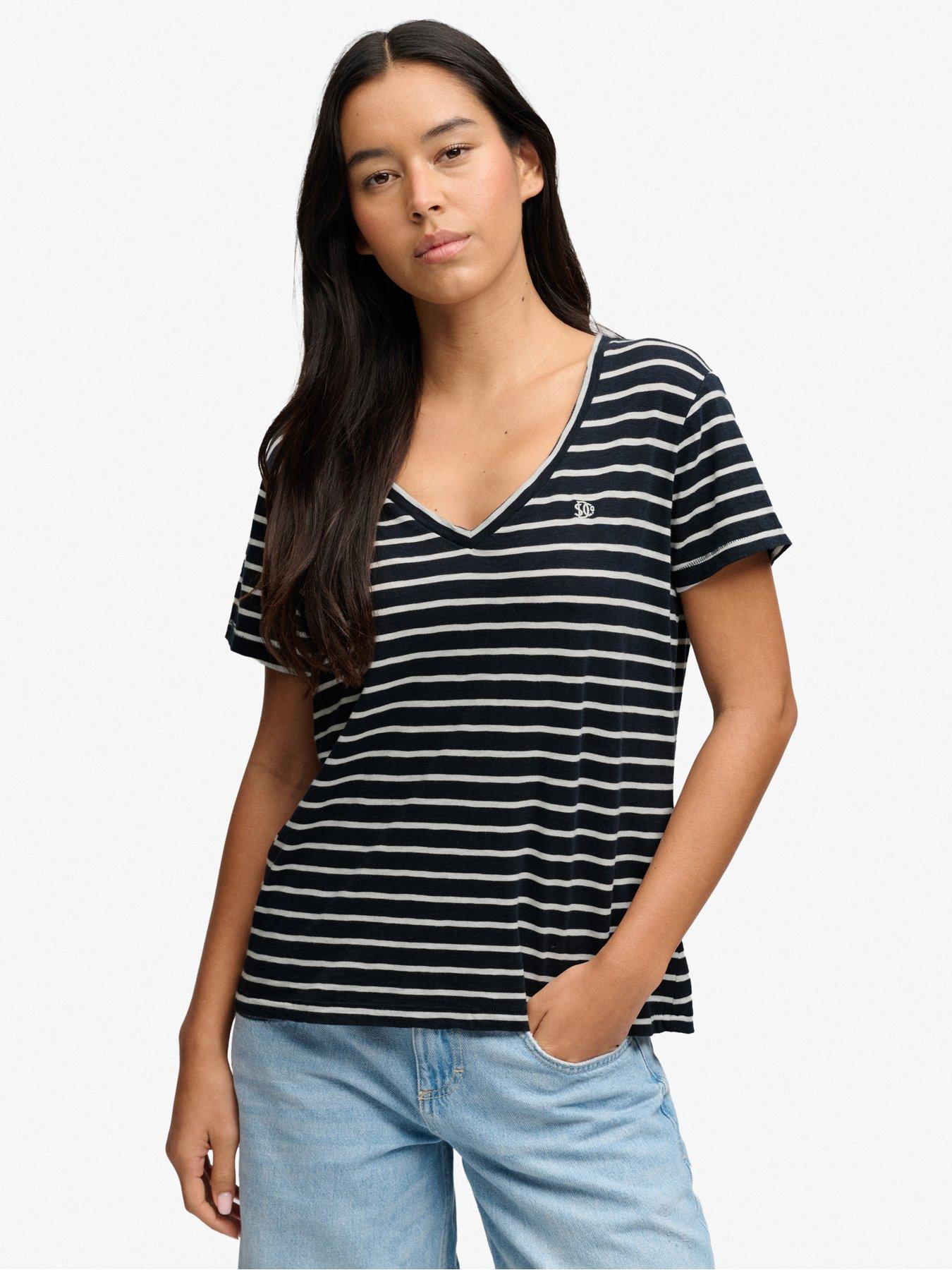 Superdry Studios Slub Embroidered T-Shirt - Blue