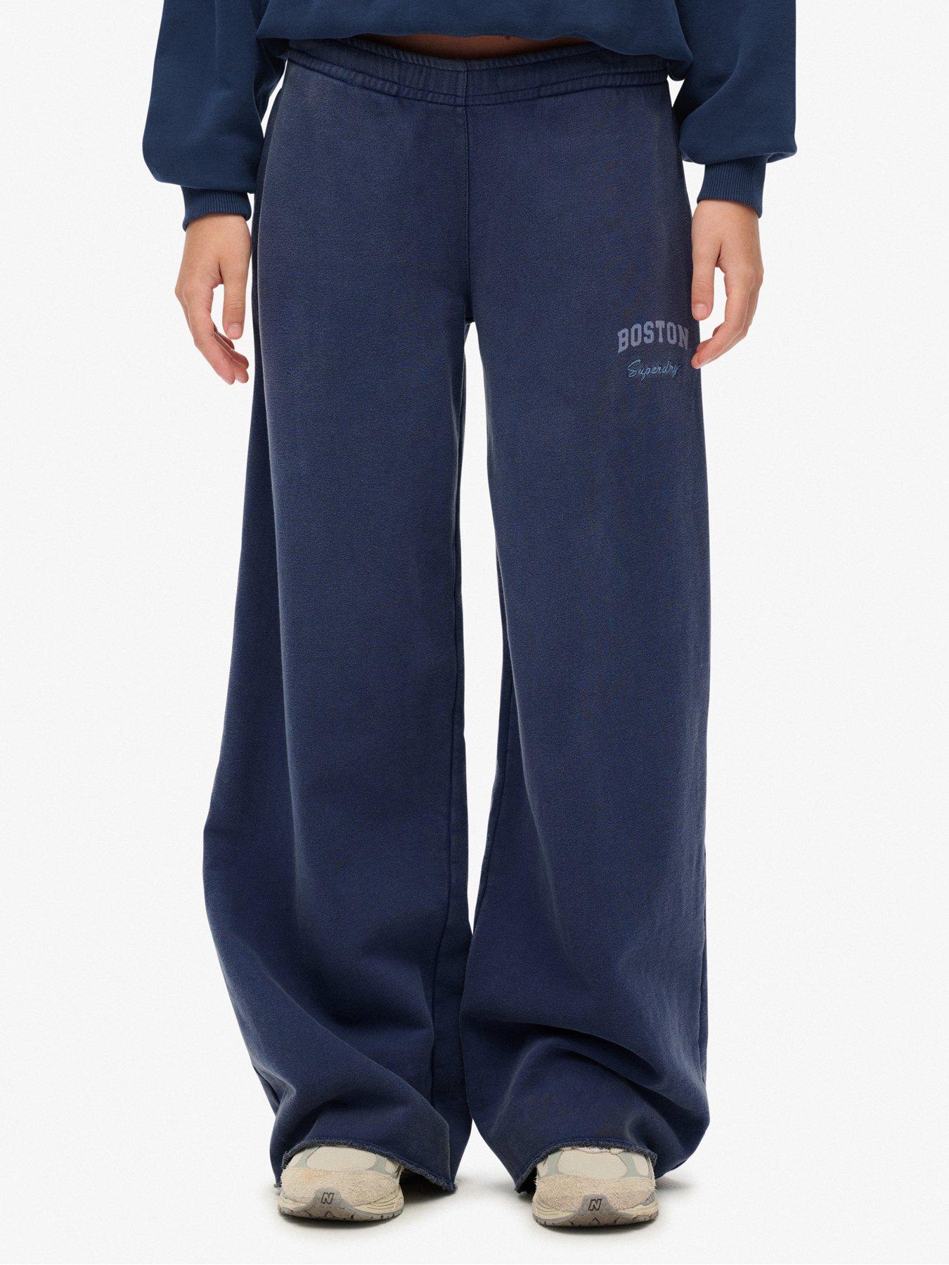 Image 1 of 7 of Superdry Athletic Essentials Low Rise Flare Joggers - Navy