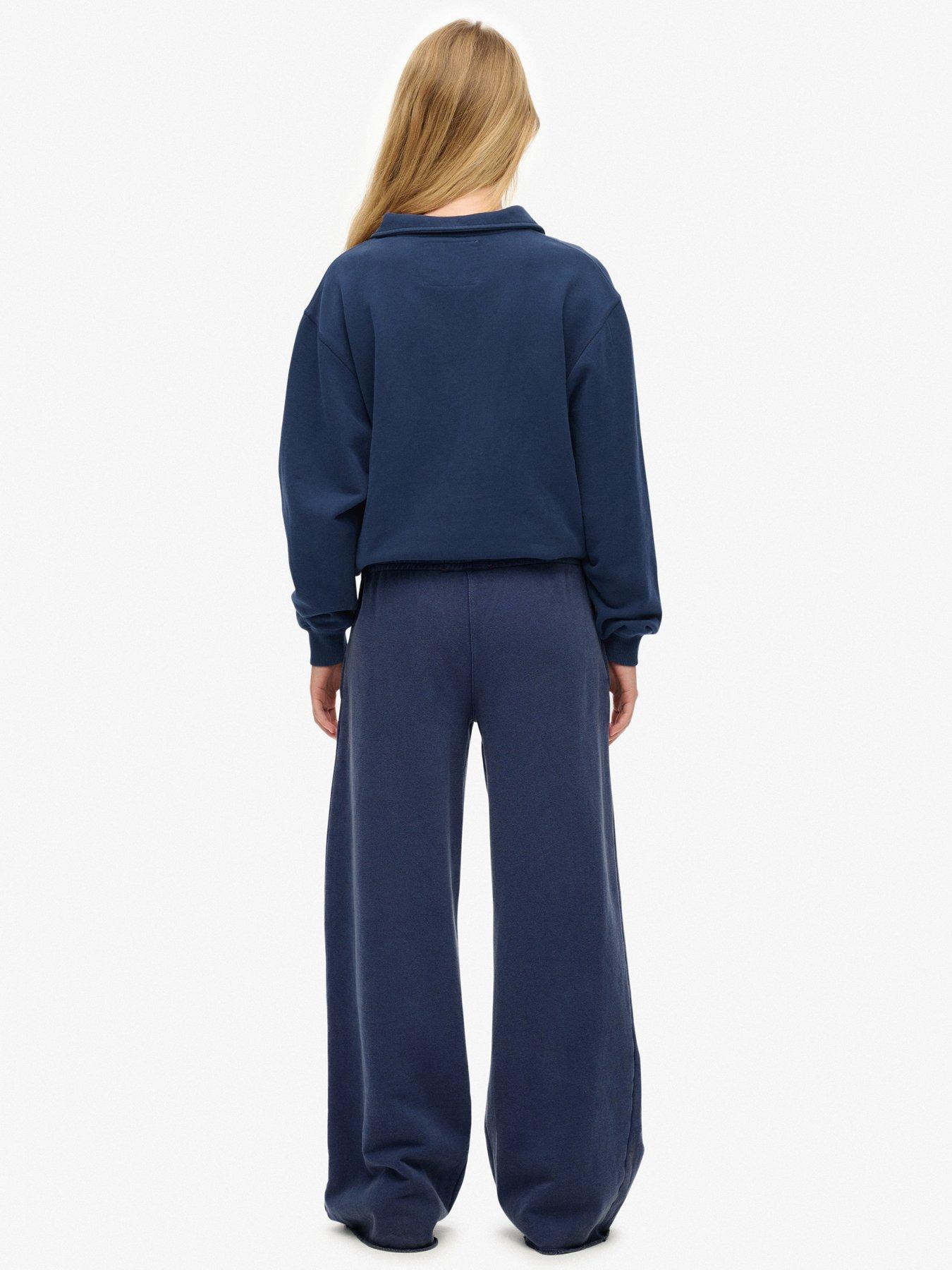 Image 5 of 7 of Superdry Athletic Essentials Low Rise Flare Joggers - Navy