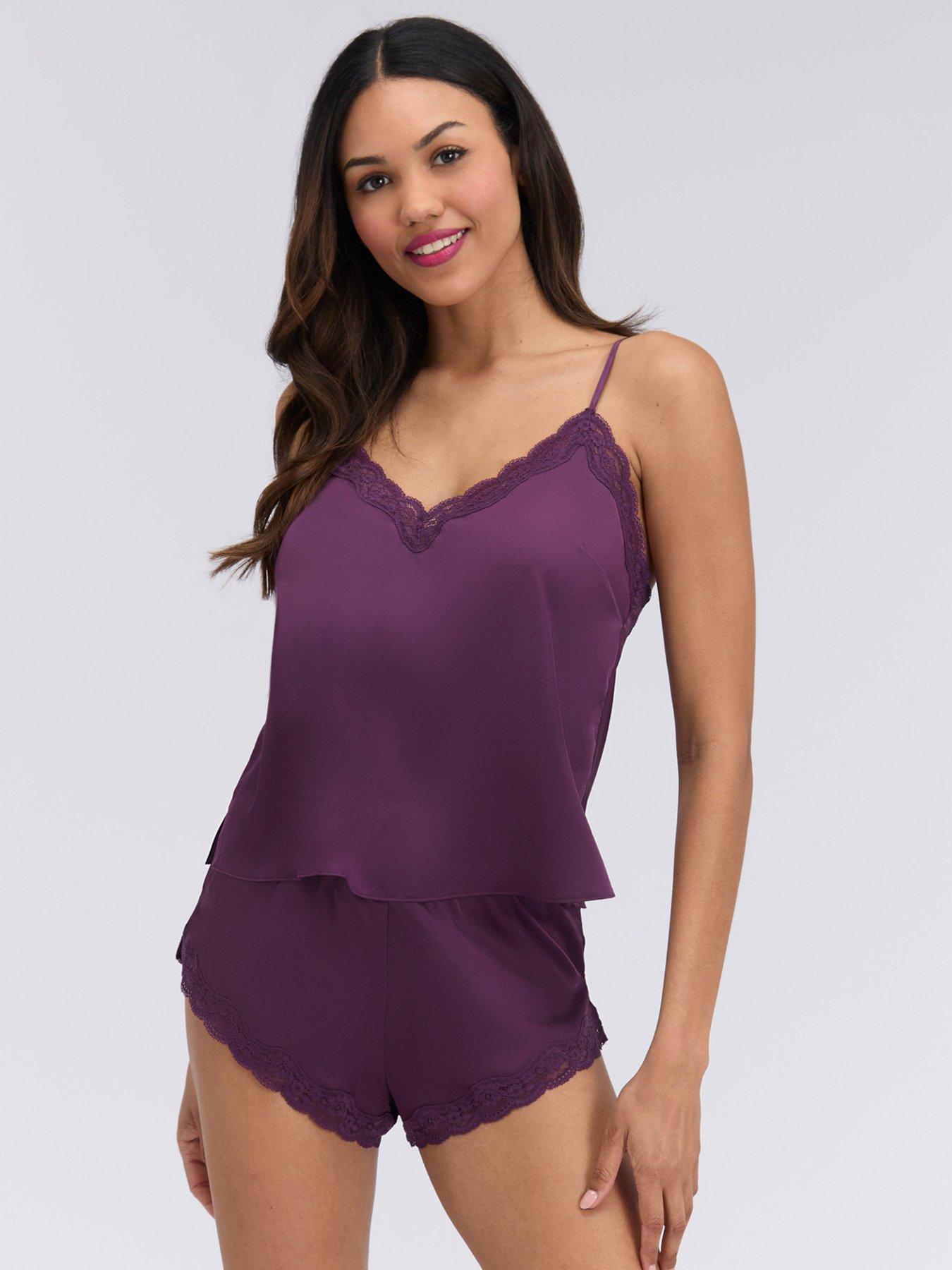 Boux Avenue Daisy Satin Cami Set - Plum