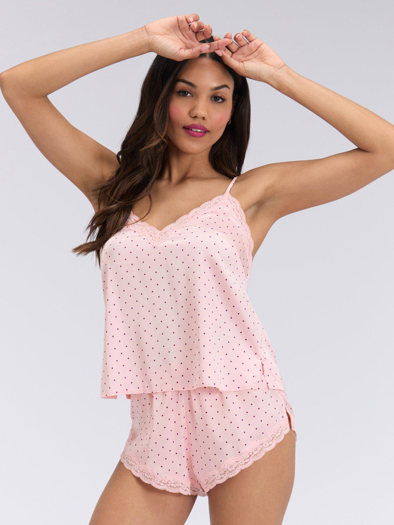 Boux Avenue Daisy Spot Satin Cami Set - Pink Mix