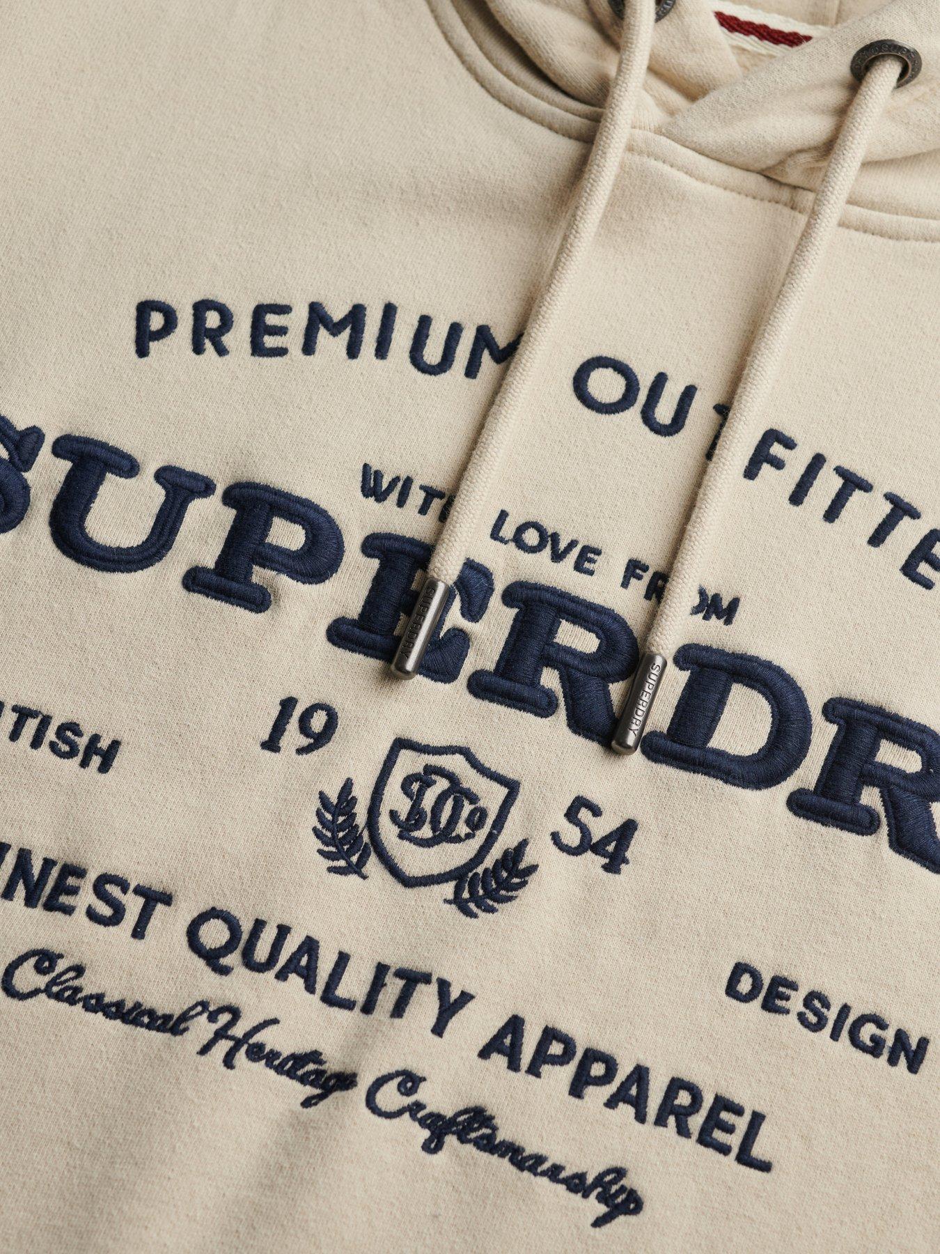 Image 6 of 6 of Superdry Luxe Casual Embroidered Relaxed Hoodie - Cream