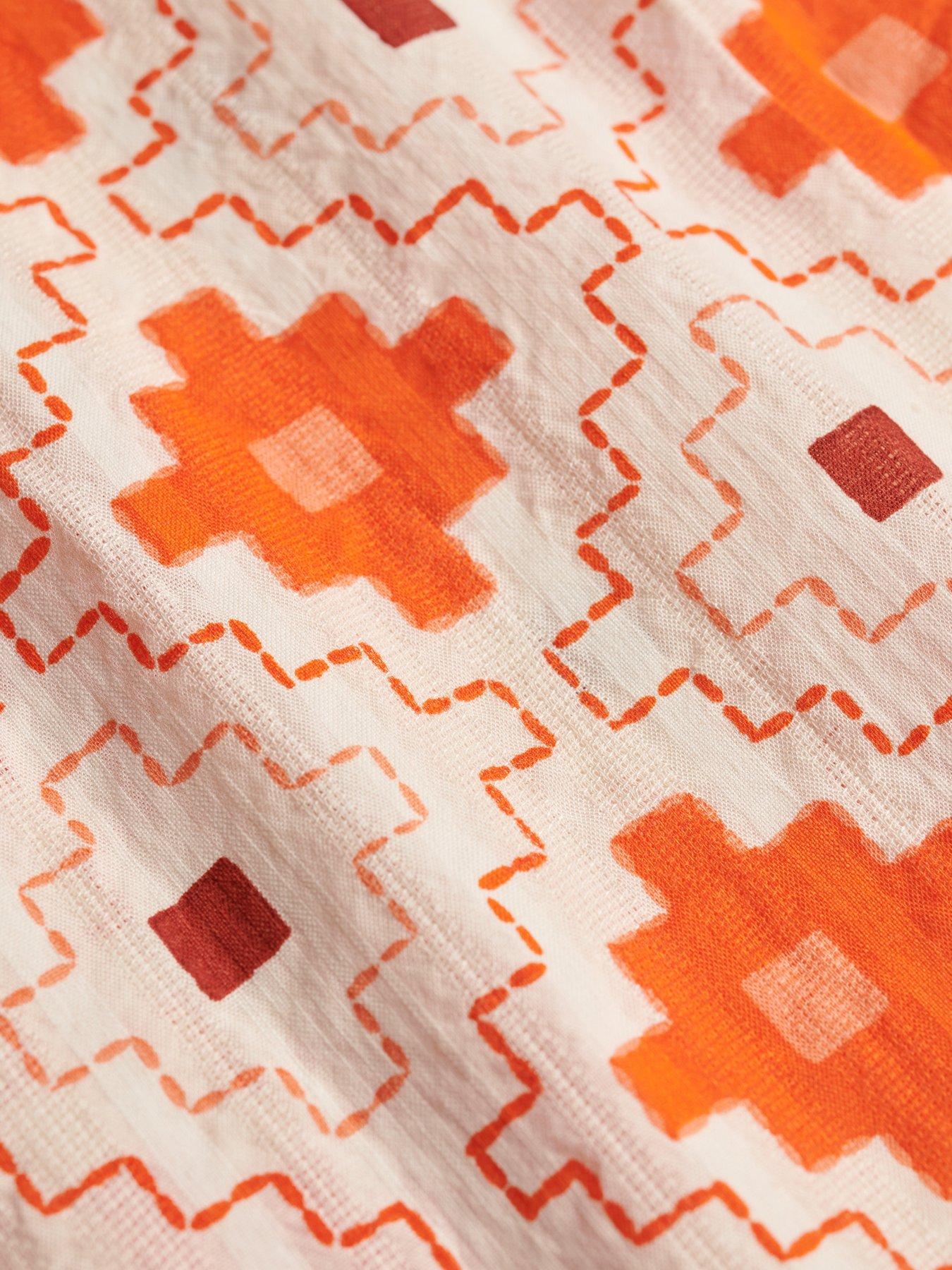 Image 6 of 6 of Superdry Beach Printed Short Sleeve Shirt - Orange