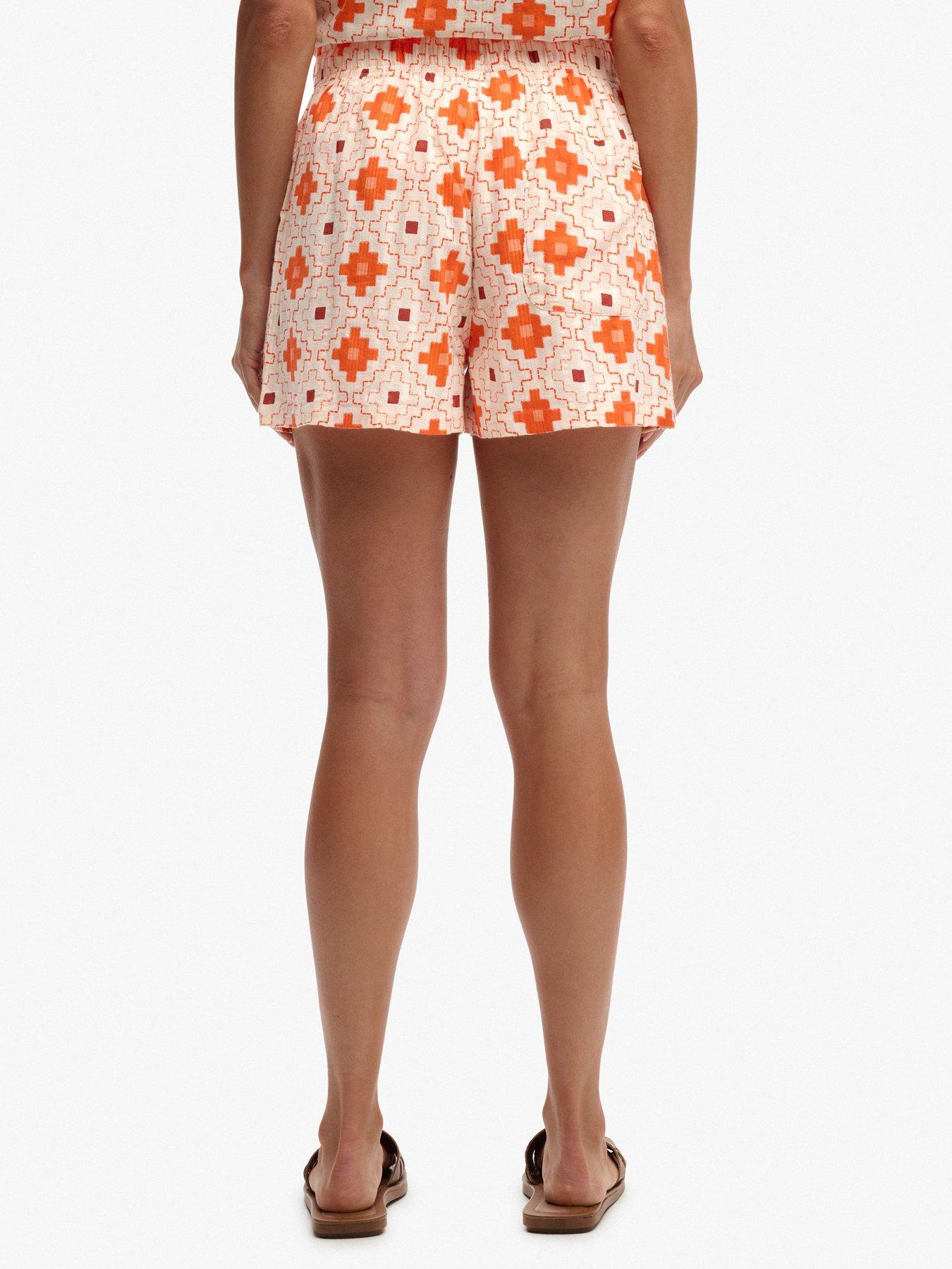 Image 2 of 7 of Superdry Cotton Printed Beach Shorts - Orange