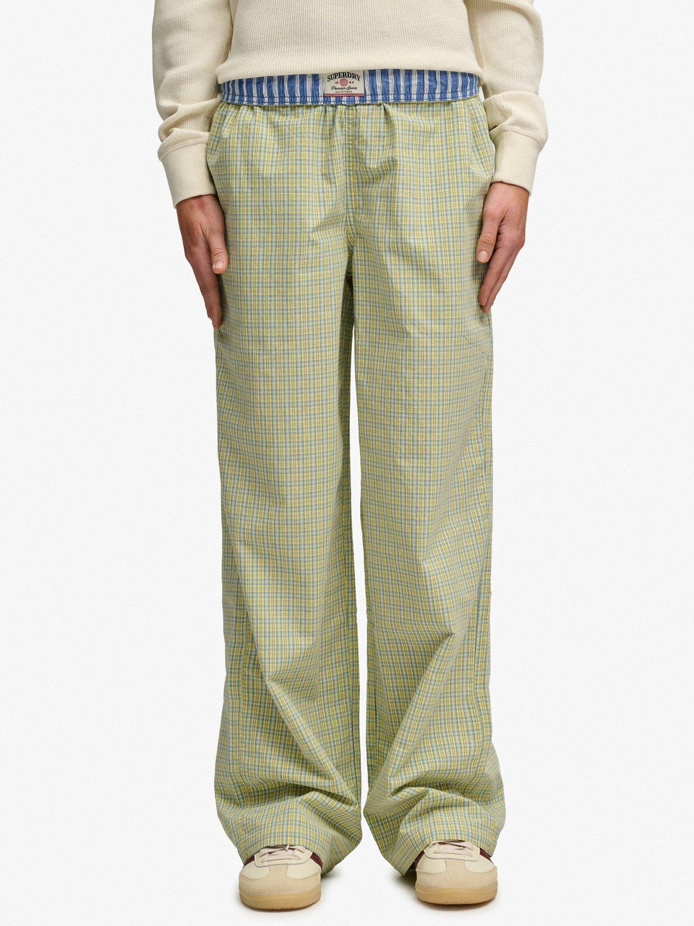 Superdry Mini Check Cotton Trouser - Hampton Yellow Check