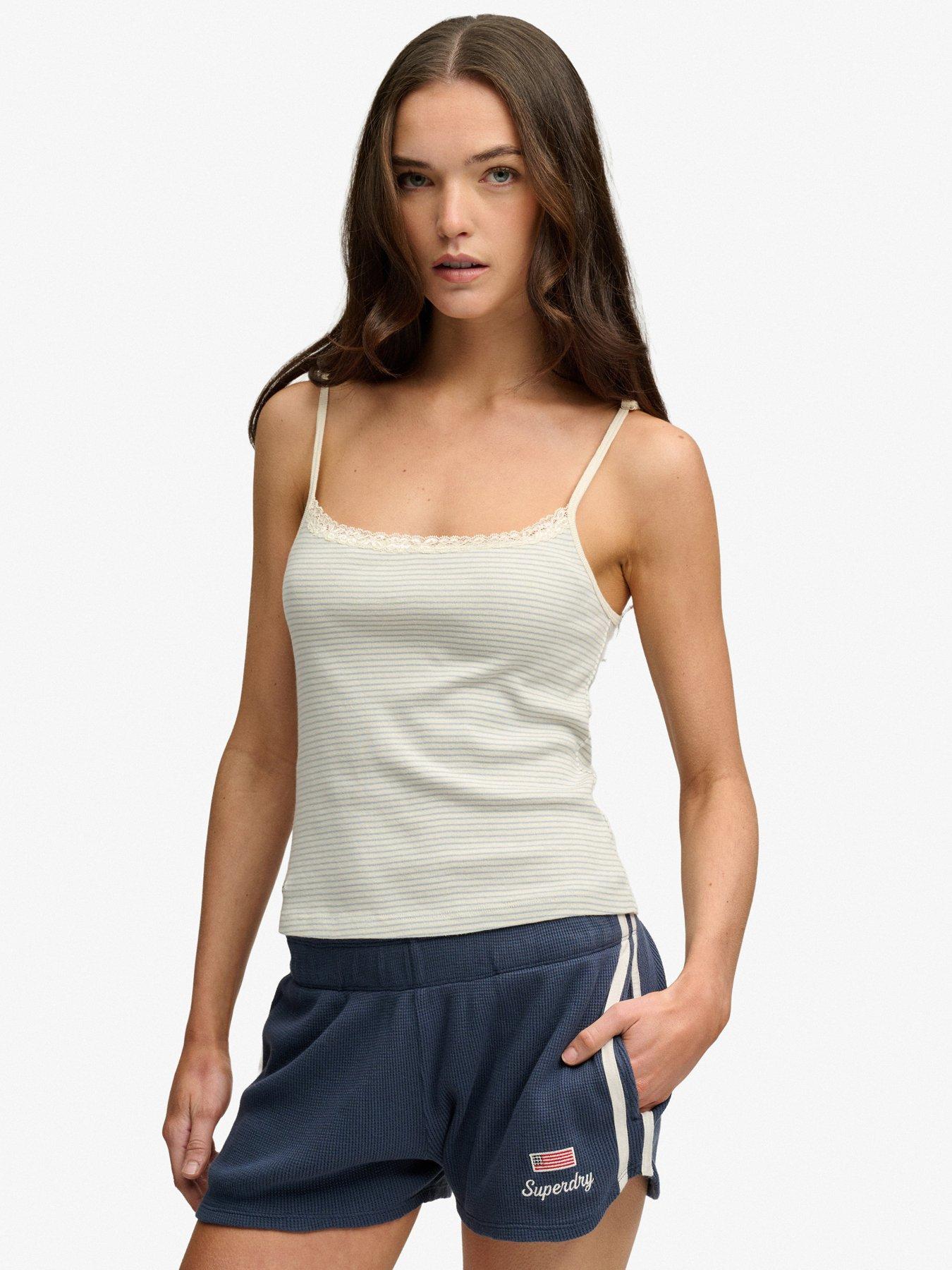 Superdry Athletic Essentials Lace Cami Top - White