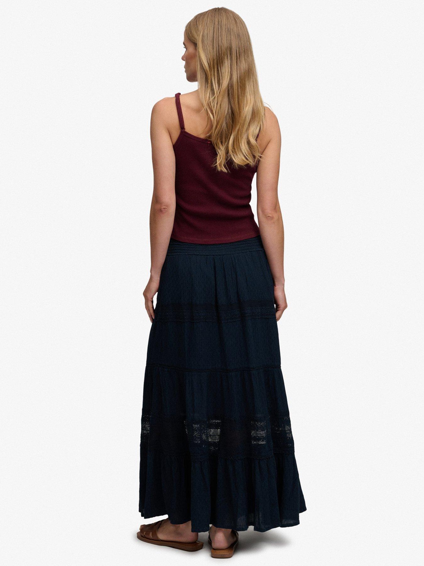 Image 2 of 6 of Superdry Ibiza Maxi Skirt - Navy