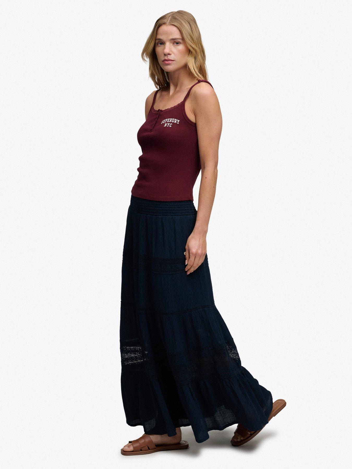 Image 3 of 6 of Superdry Ibiza Maxi Skirt - Navy
