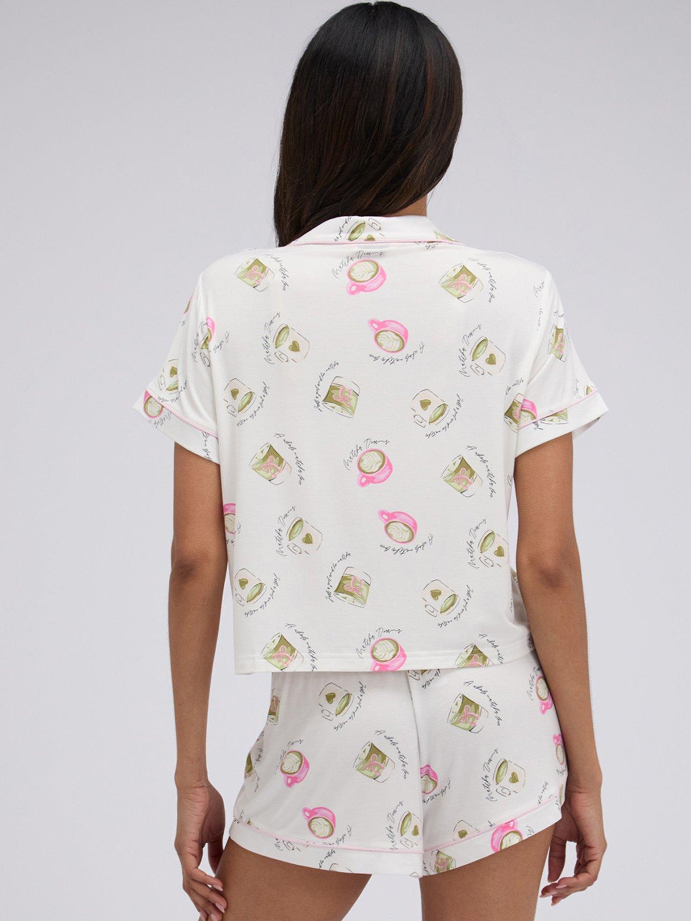 Image 2 of 7 of Boux Avenue Matcha Modal Short Pj Set - Ivory Mix
