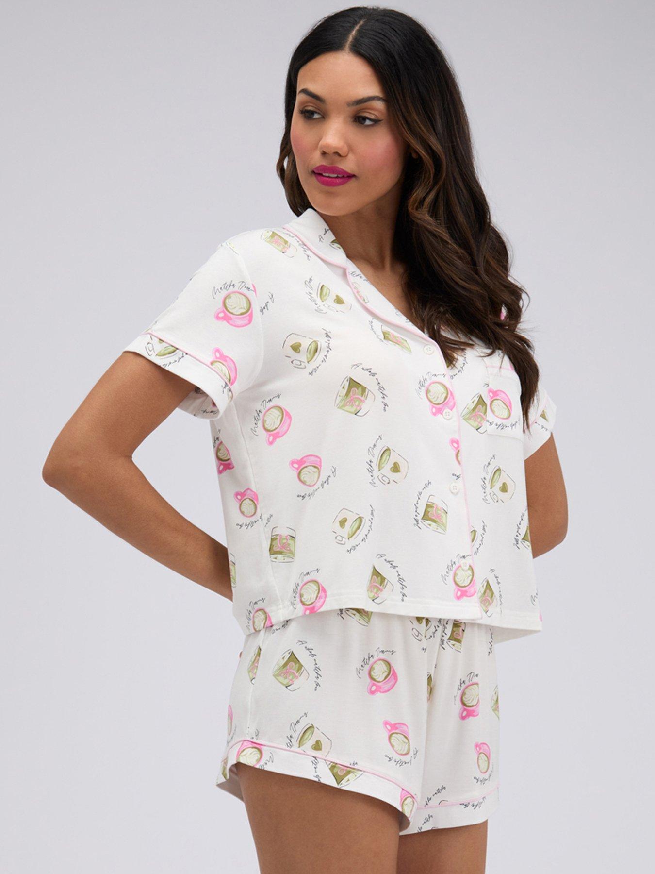 Image 3 of 7 of Boux Avenue Matcha Modal Short Pj Set - Ivory Mix