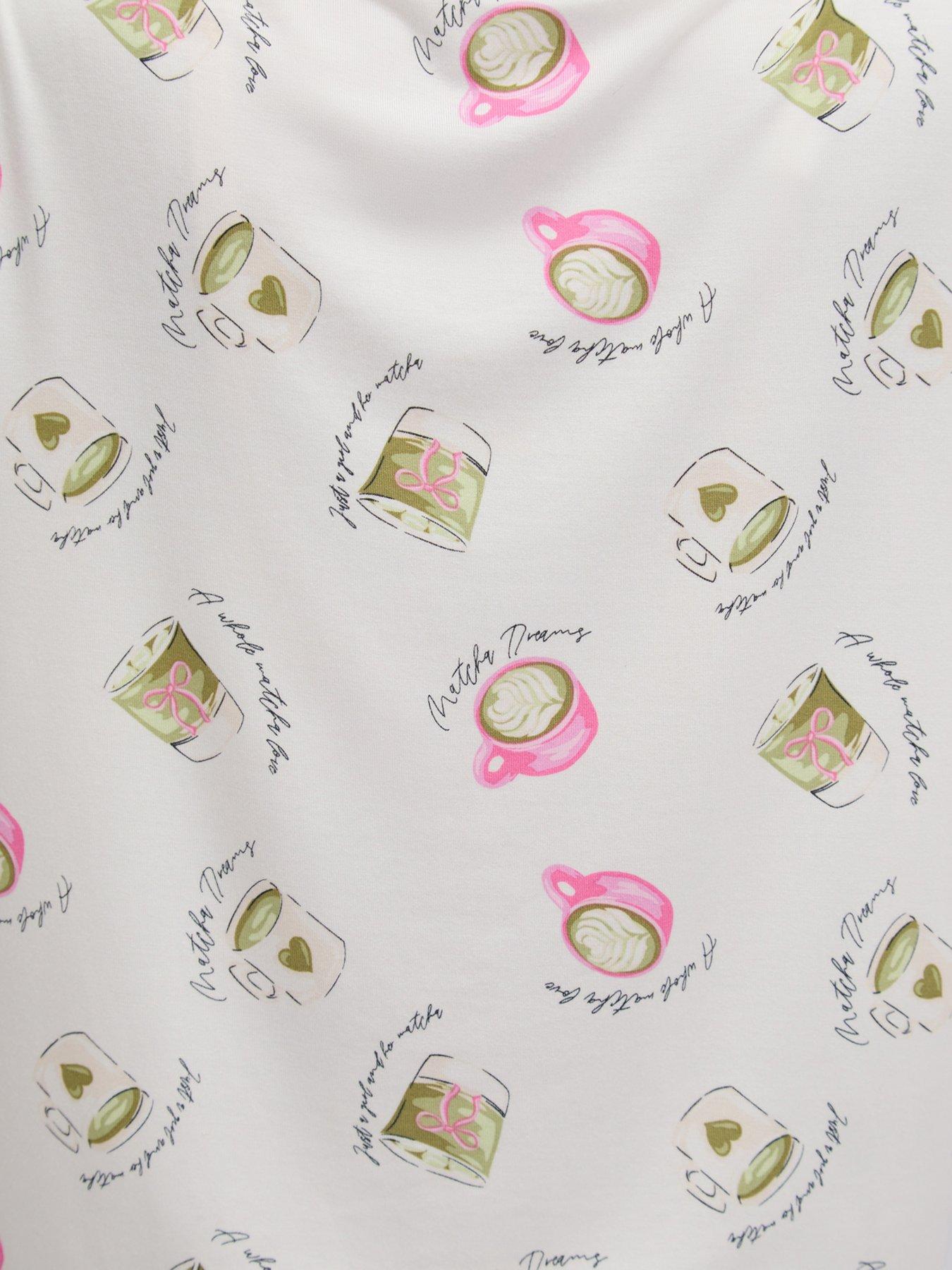 Image 4 of 7 of Boux Avenue Matcha Modal Short Pj Set - Ivory Mix