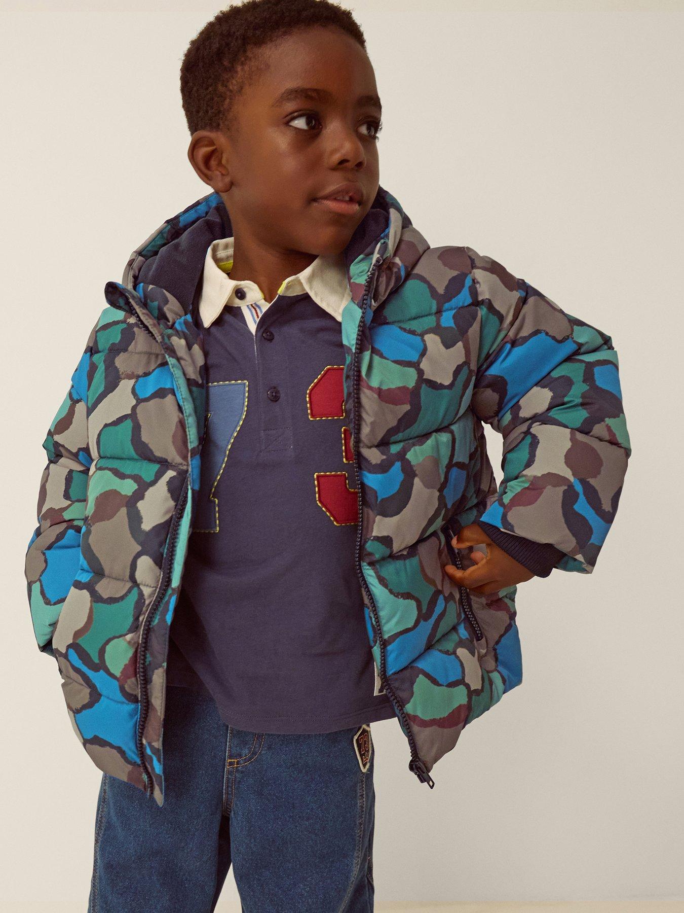 Monsoon Boys' Camouflage Print Puffer Coat - Multi