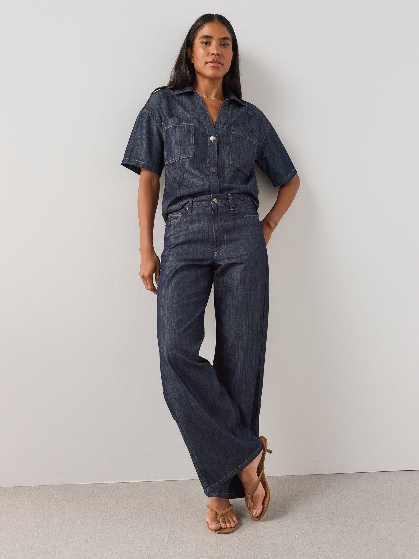 Image 1 of 6 of The Very Collection Wide Leg Co-ord Jeans - Dark Wash