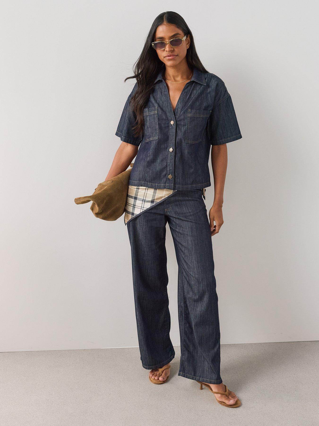 Image 4 of 6 of The Very Collection Wide Leg Co-ord Jeans - Dark Wash