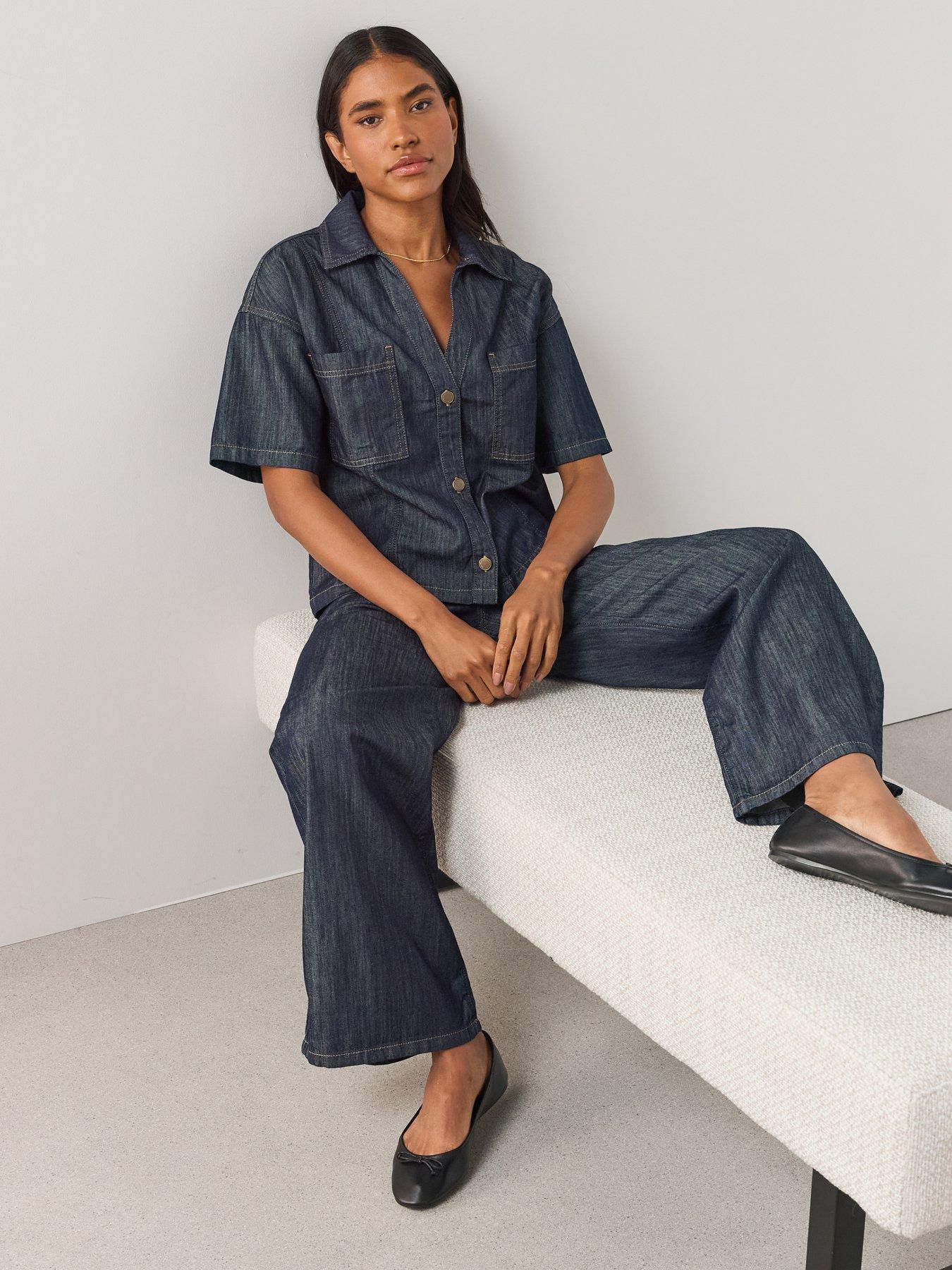 Image 5 of 6 of The Very Collection Wide Leg Co-ord Jeans - Dark Wash