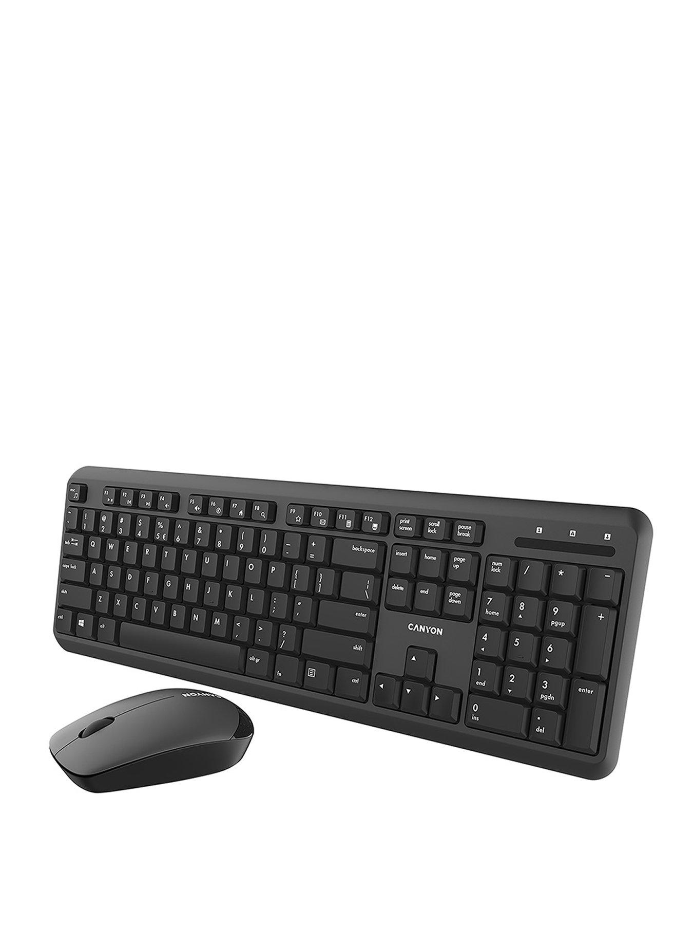 Canyon CANYON SET-W20 UK/US Keyboard+Mouse Velvet Wireless Black