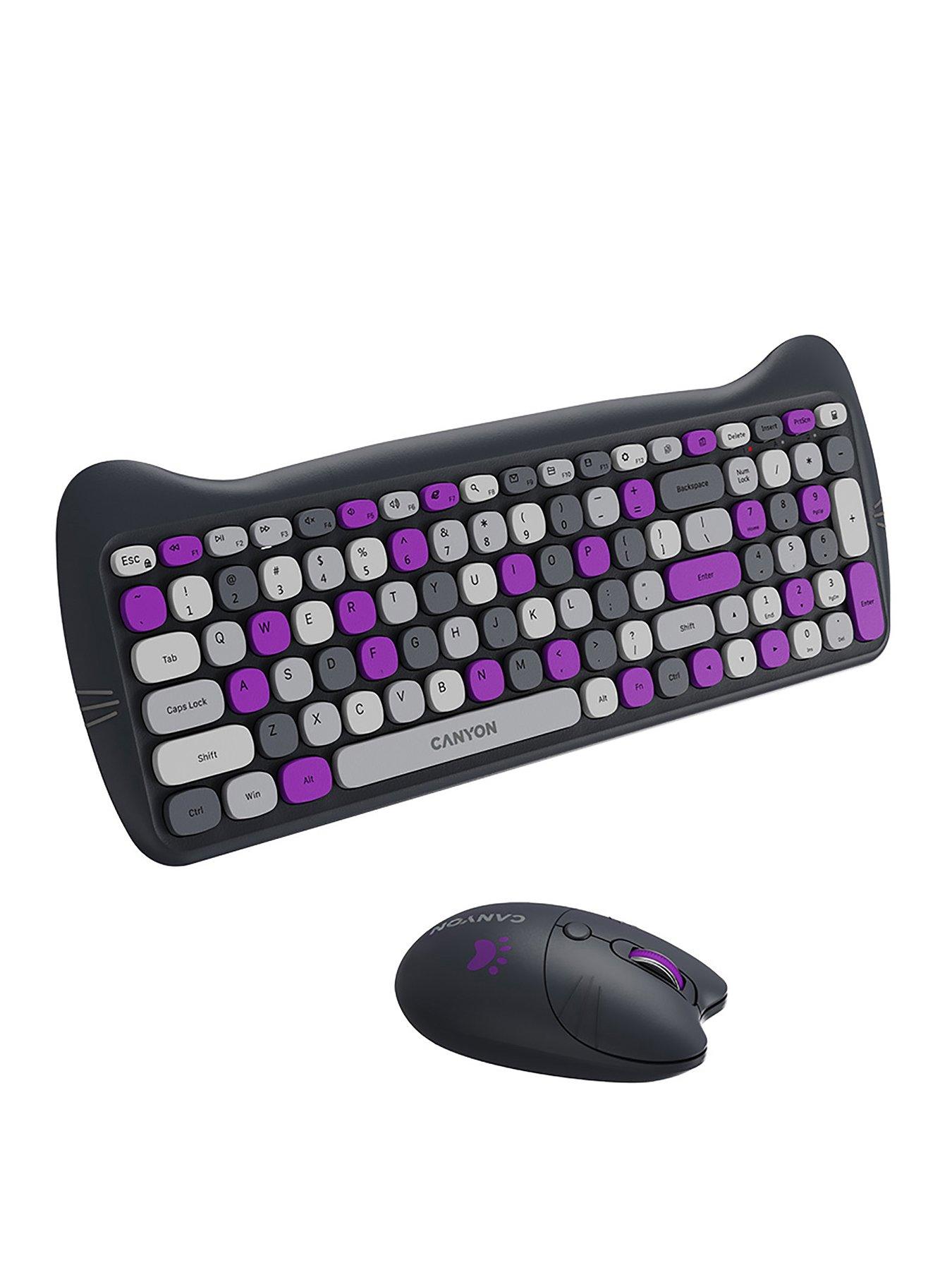 Canyon Canyon Keyboard+Mouse Kitty Edition Wireless Violet