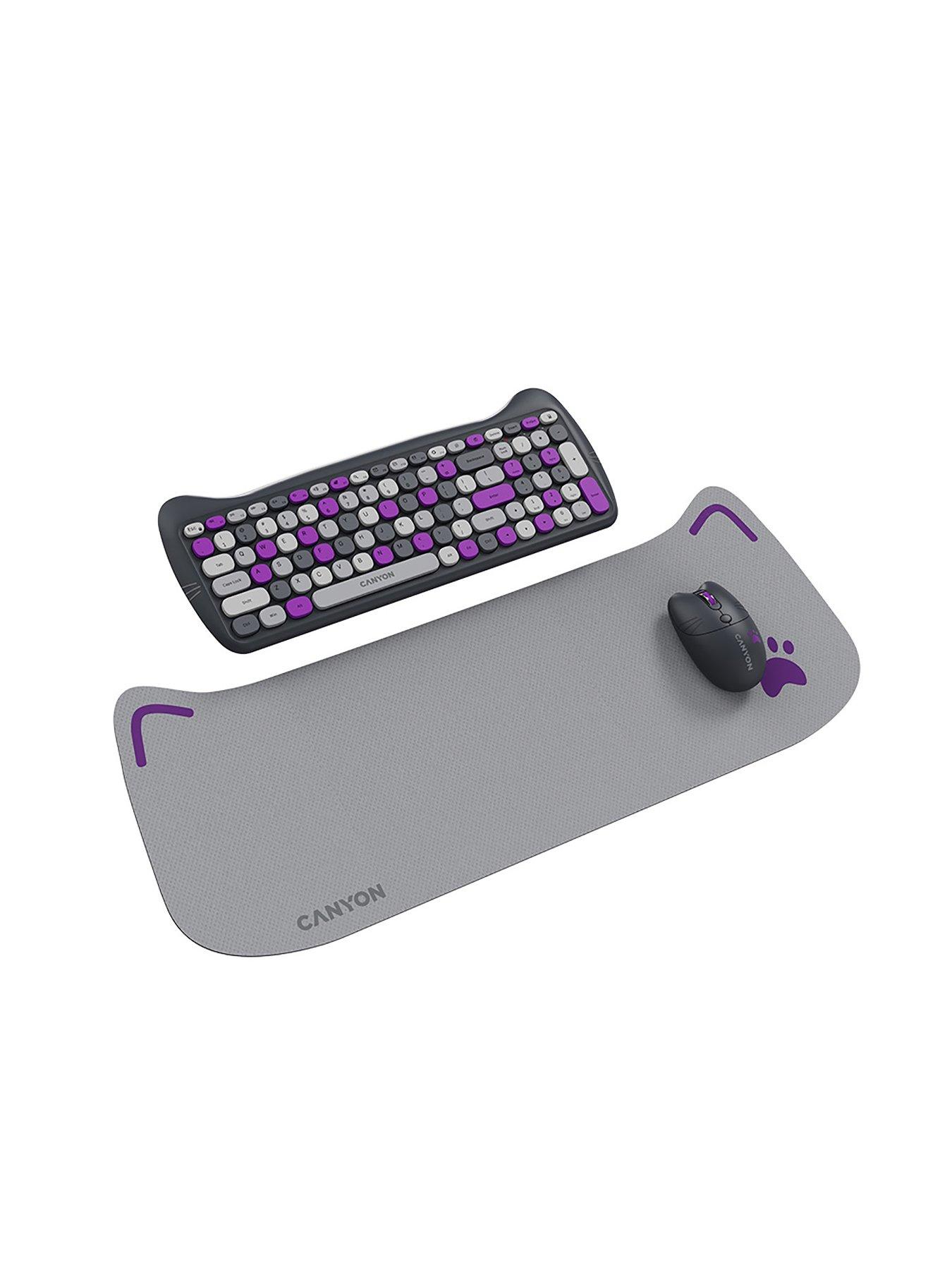 Image 3 of 3 of Canyon HSET-W6 Keyboard+Mouse Kitty Edition AAA+?? Wireless Violet