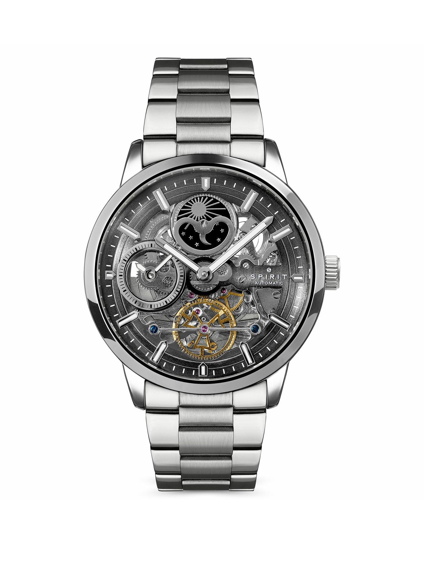 Spirit Spirit Gents Silver Sun Moon Automatic Bracelet Watch