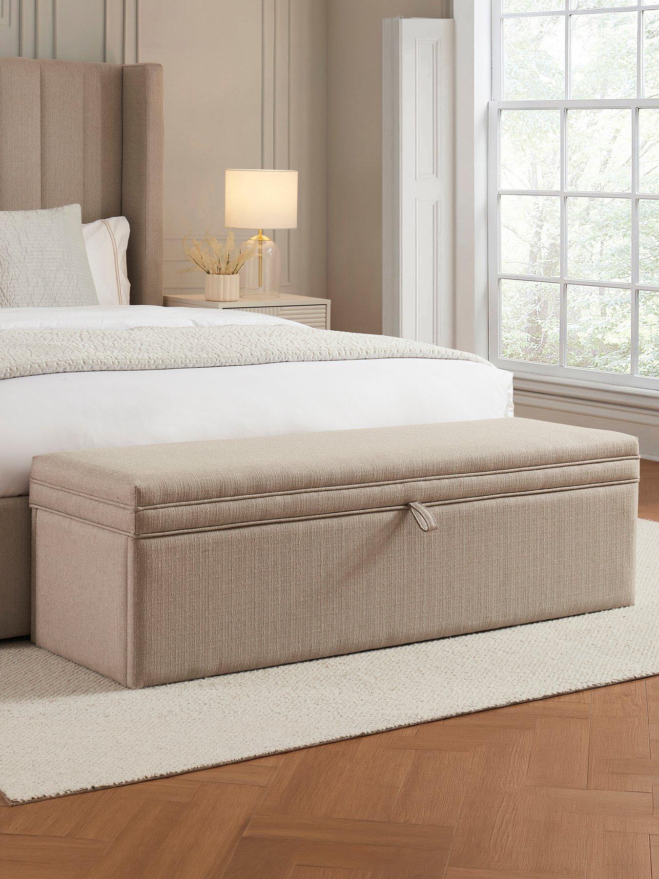 Dusk Windermere Storage Ottoman - Stone Grey