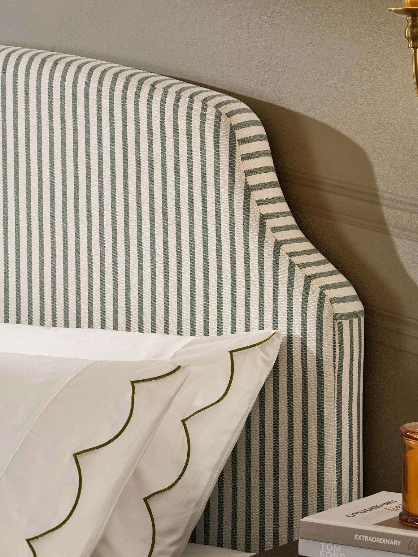 Image 3 of 7 of Dusk Surrey King Bed Frame - Sage Stripe