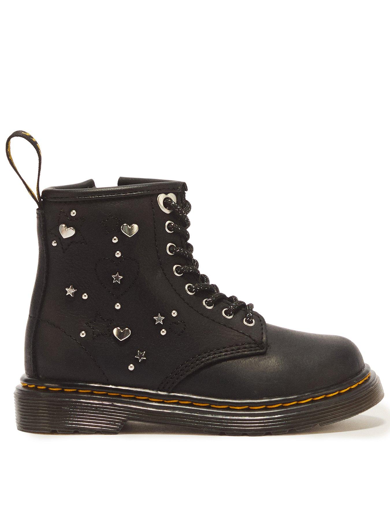 Dr Martens Toddler 1460 Heart  &  Star Lace Boot - Black