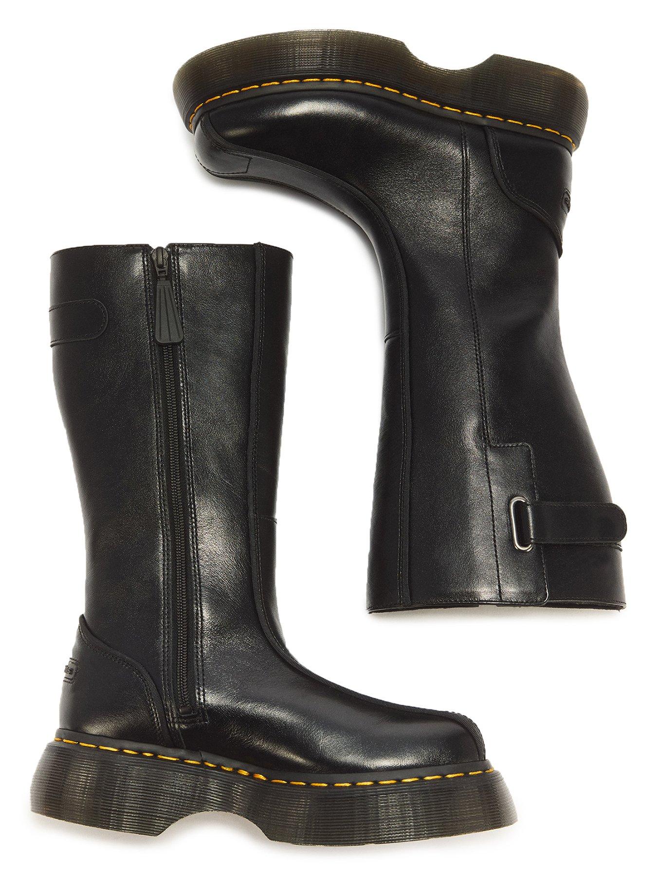 Image 4 of 7 of Dr Martens Buzz Hi Wyoming Leather Boots - Black