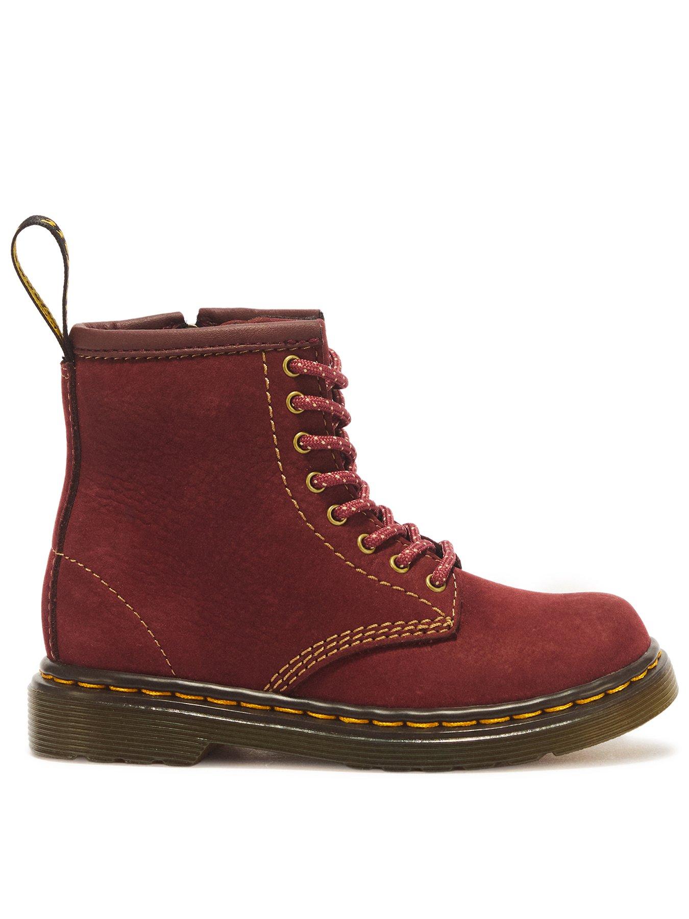 Dr Martens 1460 T 8 Eye Boot Cherry Milled Nubuck - Red