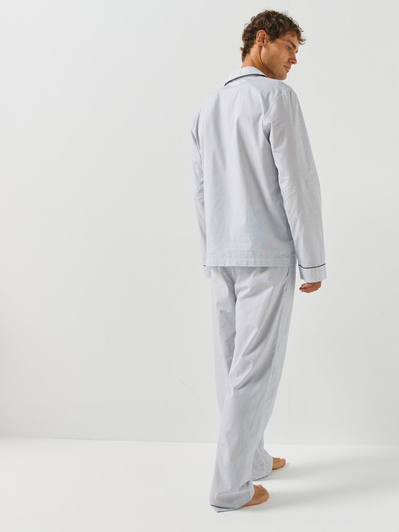 Image 2 of 5 of Hackett Striped Woven Pyjama Set - White