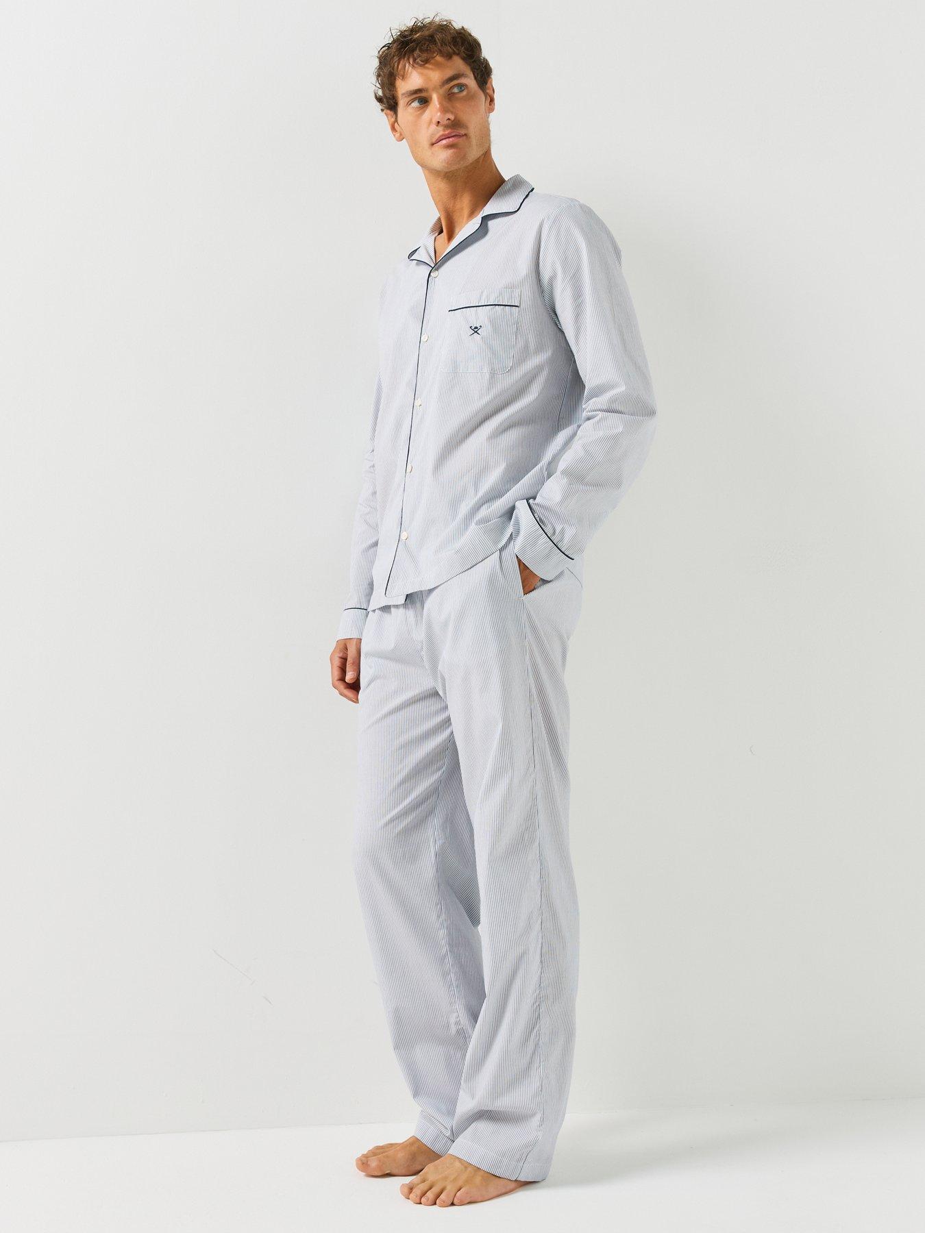 Image 3 of 5 of Hackett Striped Woven Pyjama Set - White