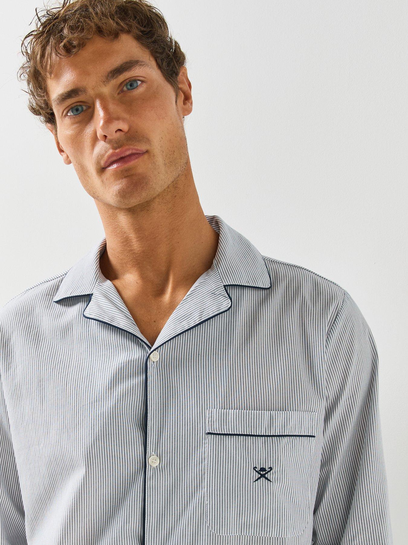 Image 4 of 5 of Hackett Striped Woven Pyjama Set - White