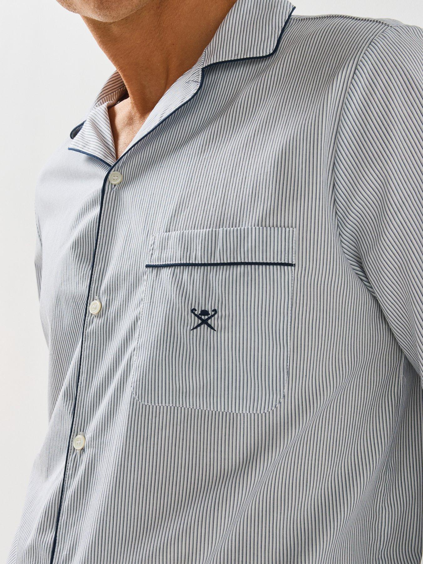 Image 5 of 5 of Hackett Striped Woven Pyjama Set - White