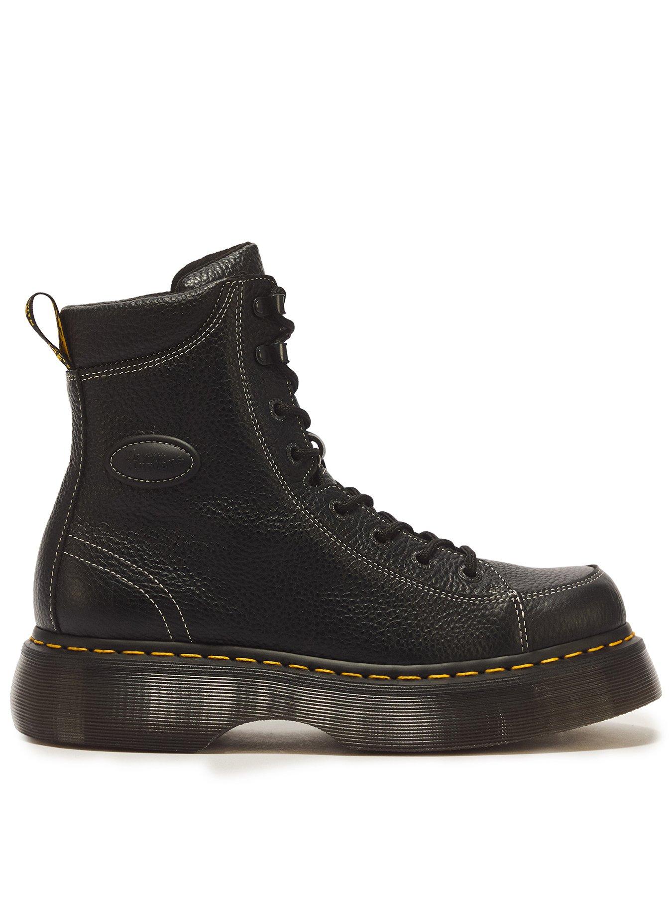 Dr Martens Buzz 8-Eye Milled Nappa Leather Boots - Black