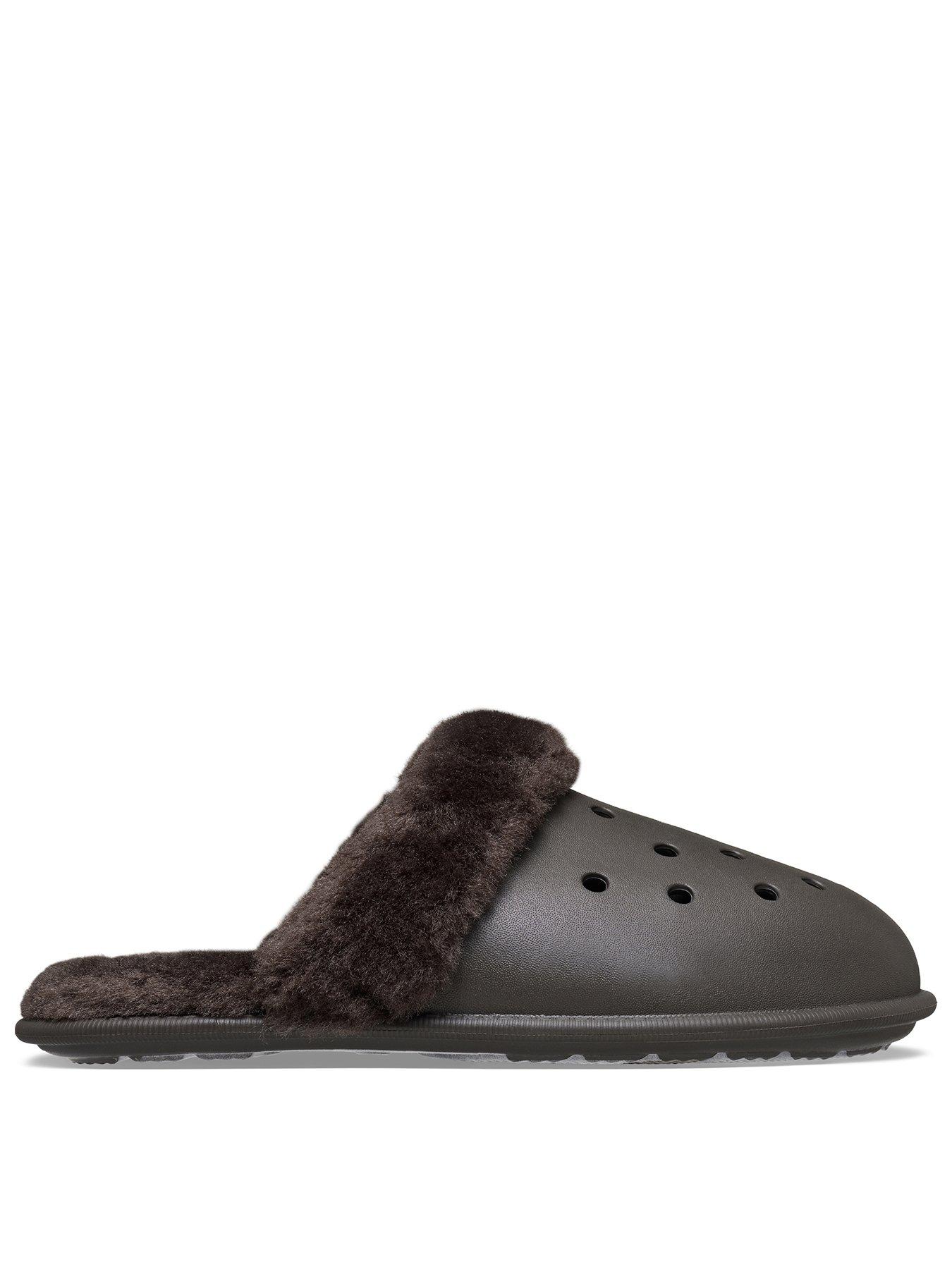 Crocs Classic Fuzz Scuff - Dark Cocoa