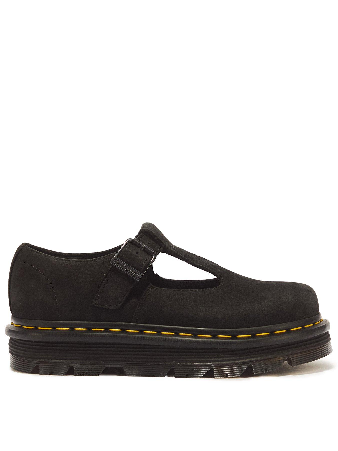 Image 1 of 7 of Dr Martens Zebzag Milled Nubuck Mary Jane Shoes - Black