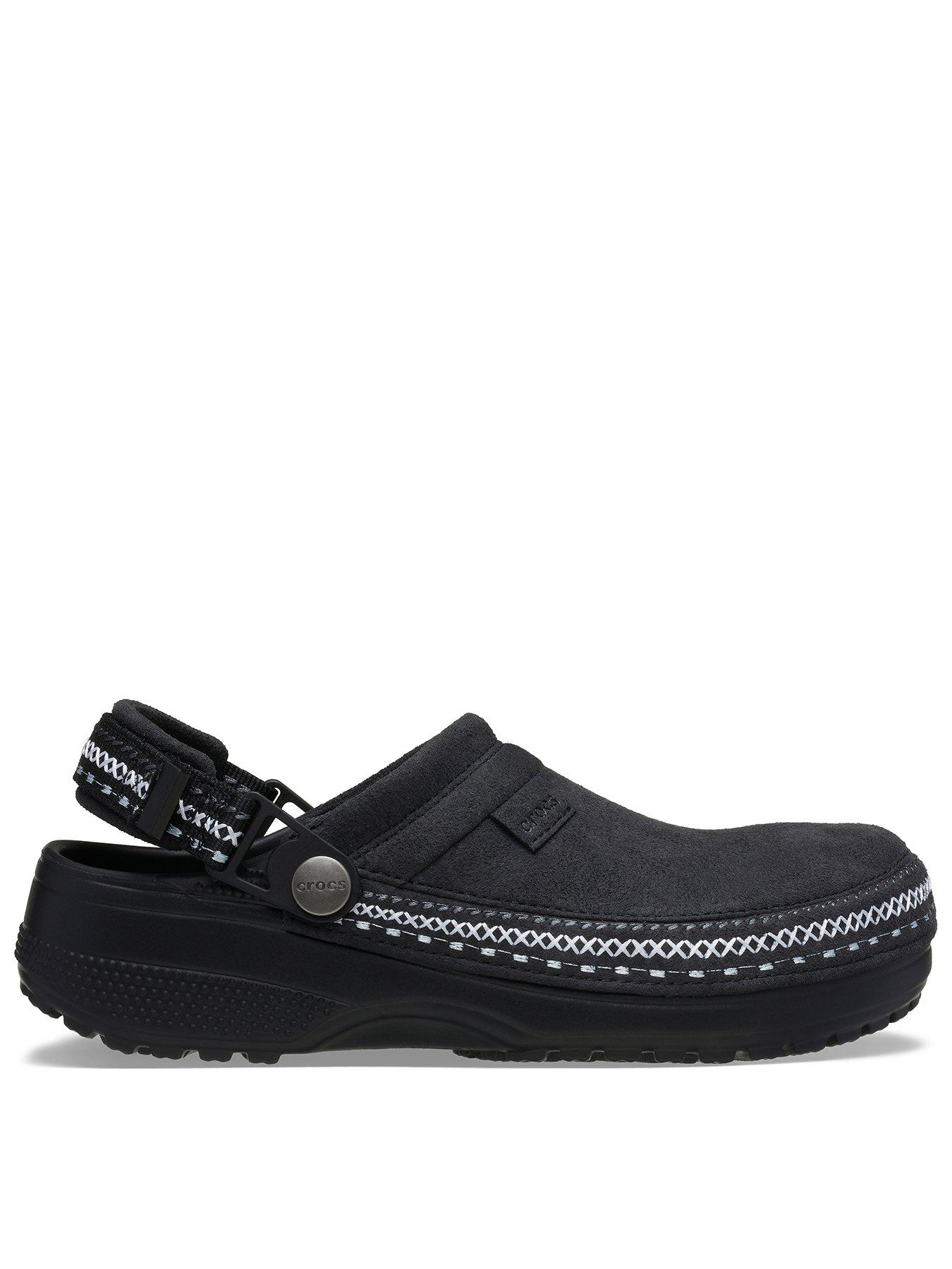 Image 1 of 5 of Crocs Crafted Vegan Suede Stitch Clogblacks - Black
