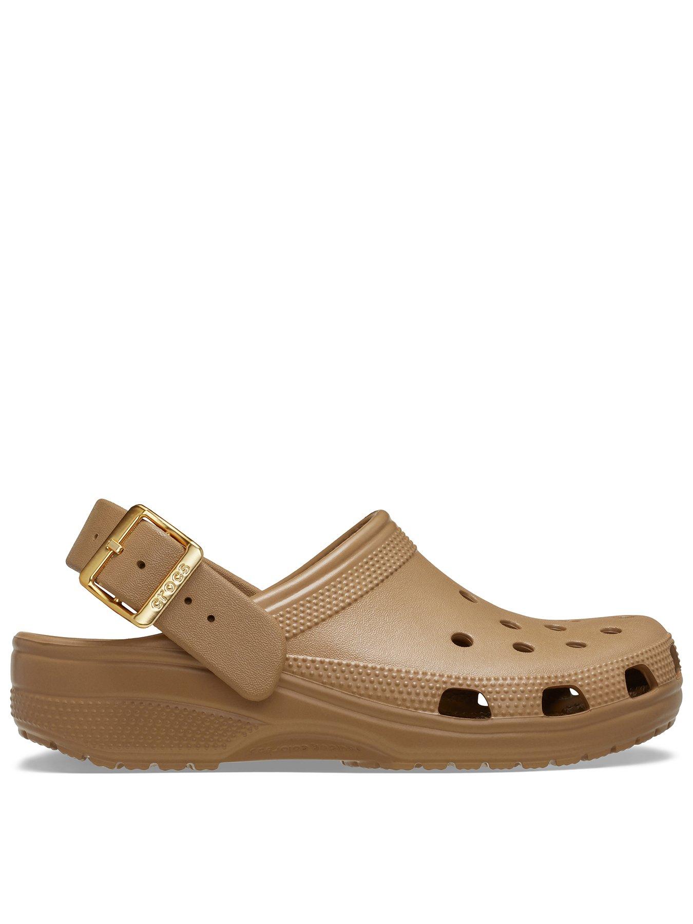 Crocs Classic Metallic Buckle Clogs - Sepia