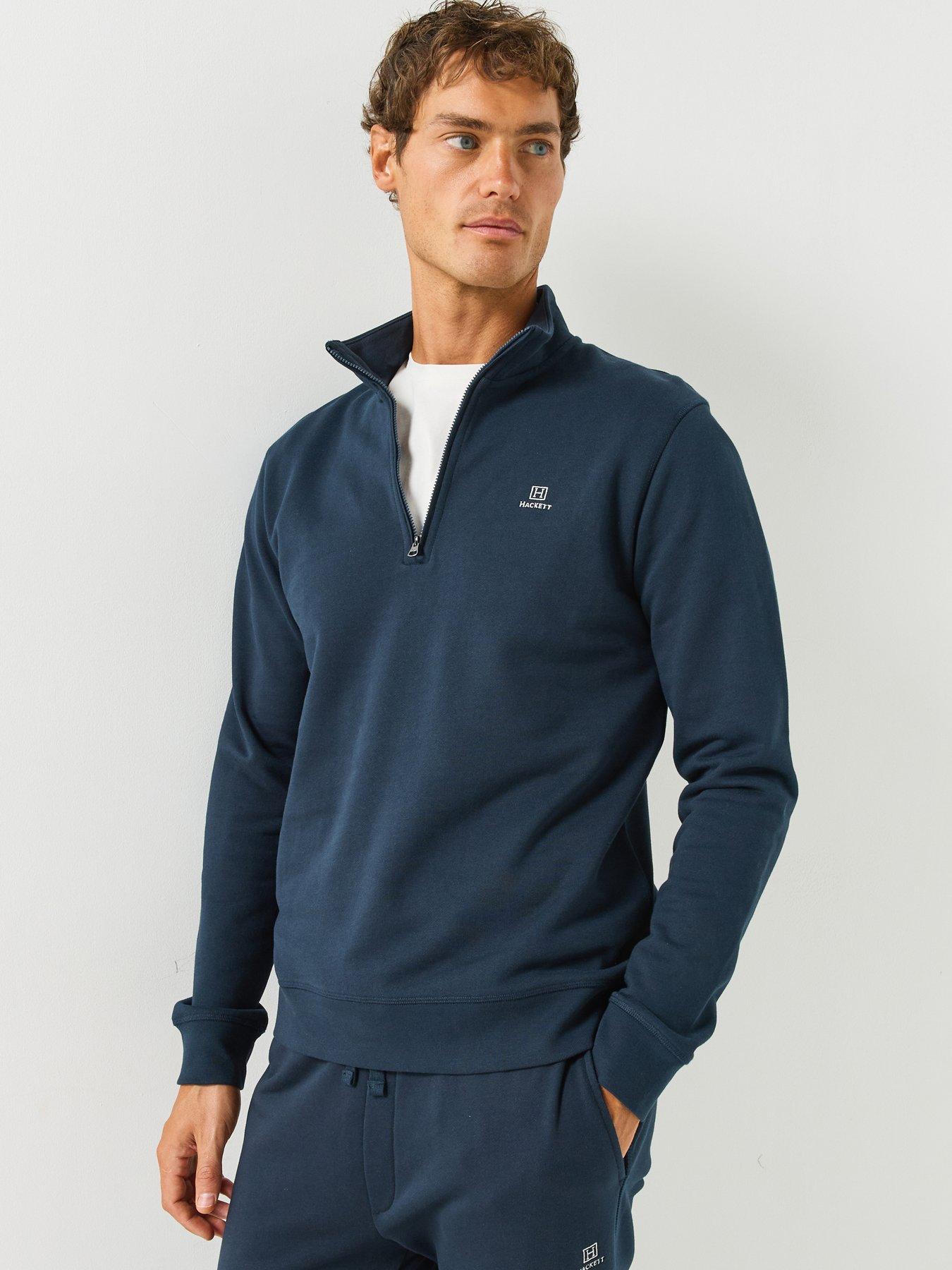 Hackett Heritage H Small Logo Half Zip Sweatshirt - Navy