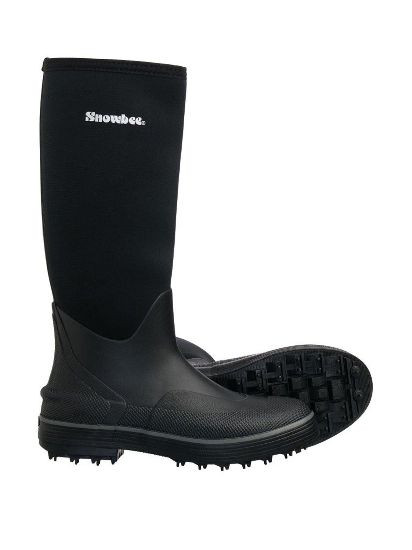 Snowbee Rockhopper Boots, Spike Sole Fishing Boots, Grey with Red Lining, Neoprene Lined Rubber Wading Boots