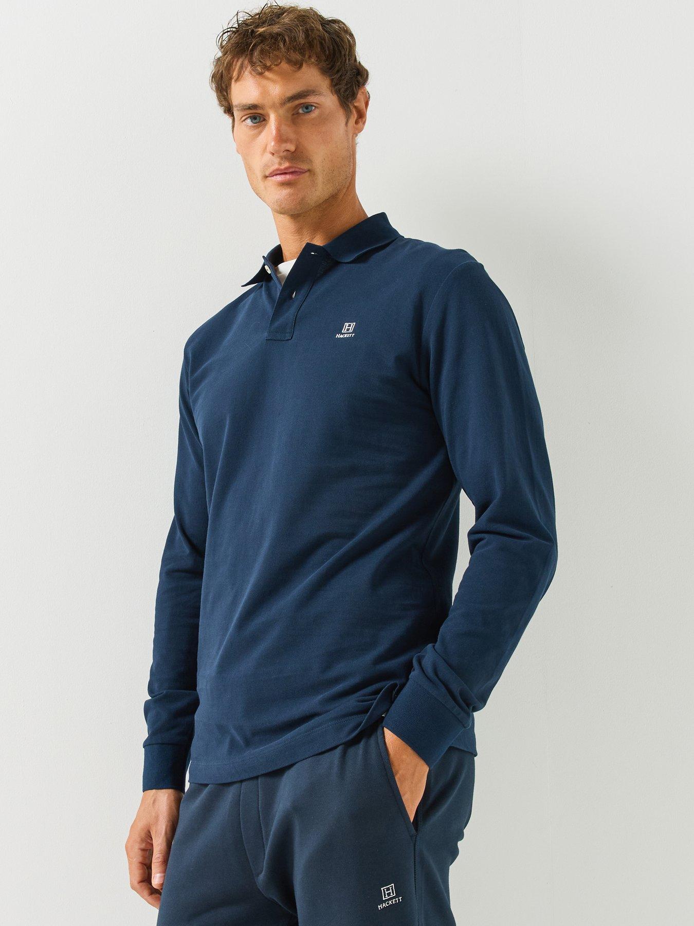 Hackett Heritage H Small Logo Longsleeve Polo Shirt - Navy