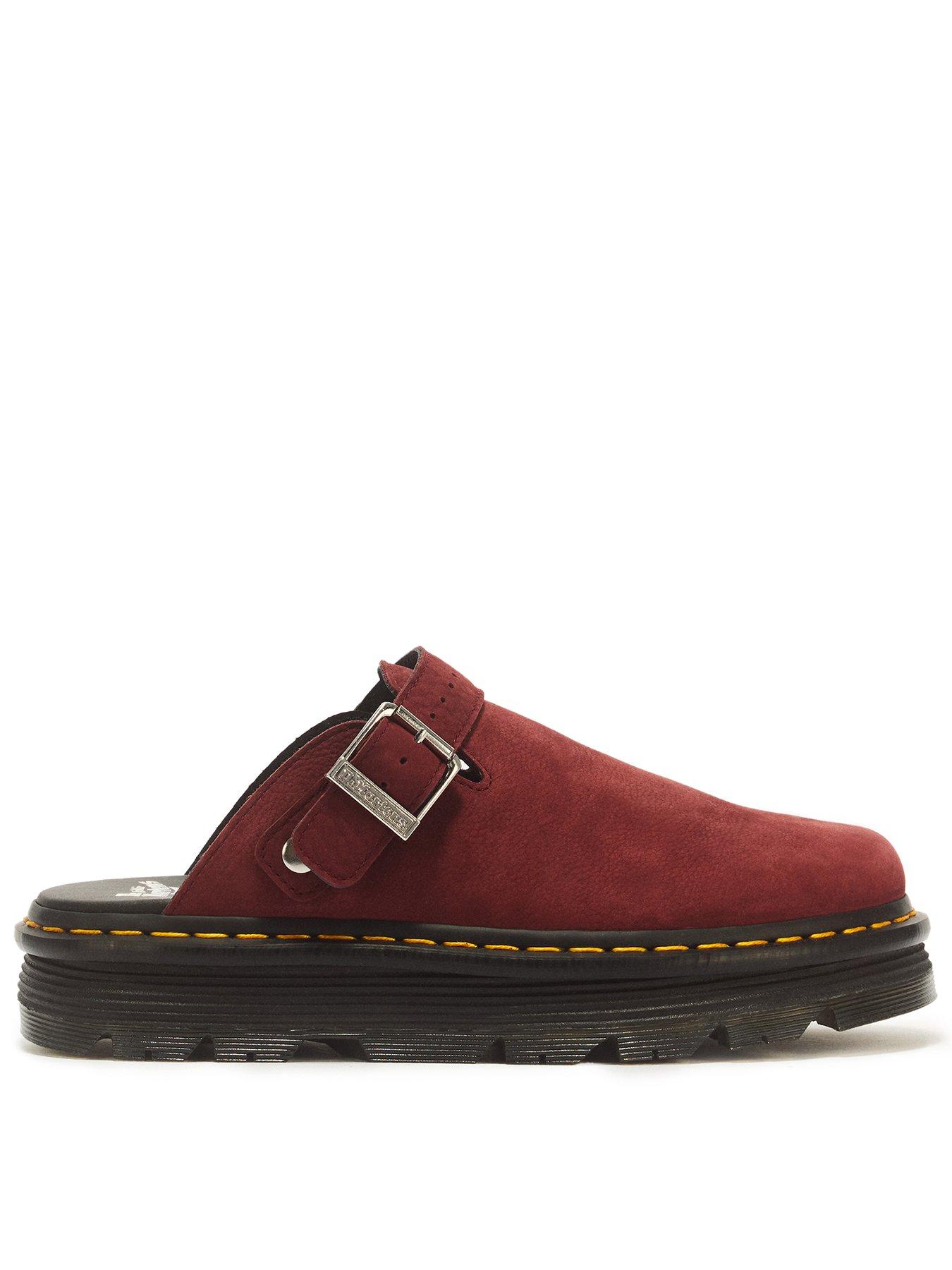 Dr Martens Zebzag Suede Slingback Platform Mules - Red
