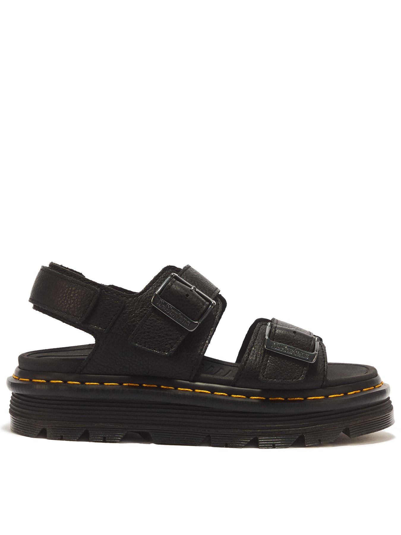Dr Martens Zebzag Pisa Leather Platform Sandals - Black