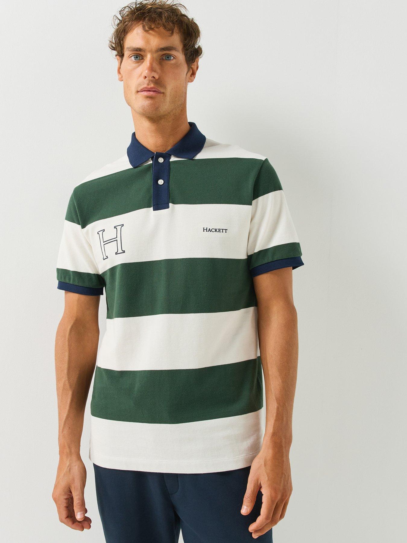 Hackett Heritage H Striped Polo Shirt - Dark Green