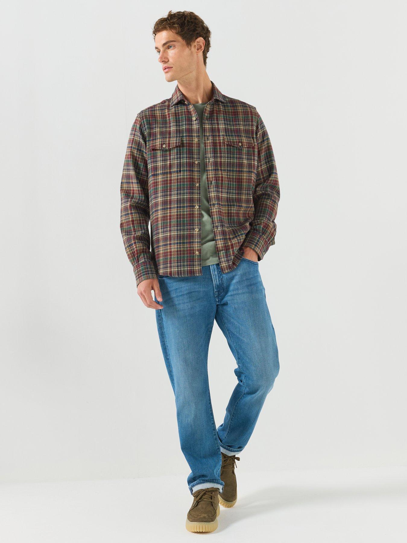 Image 3 of 6 of Hackett Heritage Country Flannel Check Longsleeve Shirt - Light Blue