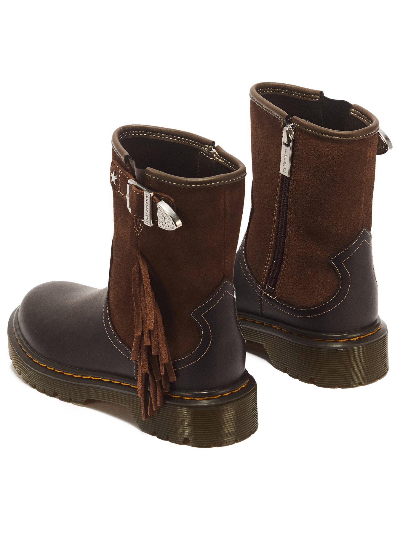 Image 3 of 7 of Dr Martens Genaya Rodeo J Rigger Republic Bronx Suede Boots - Dark Brown