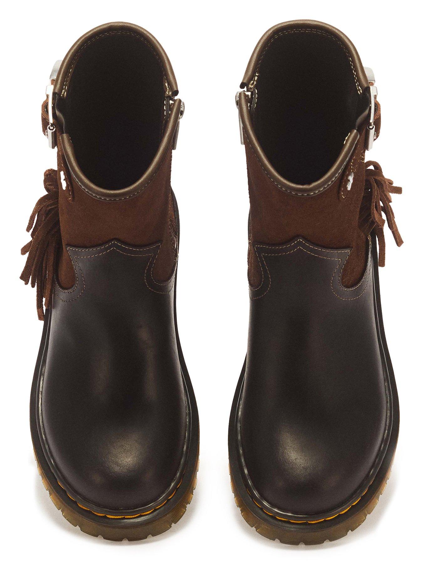 Image 4 of 7 of Dr Martens Genaya Rodeo J Rigger Republic Bronx Suede Boots - Dark Brown