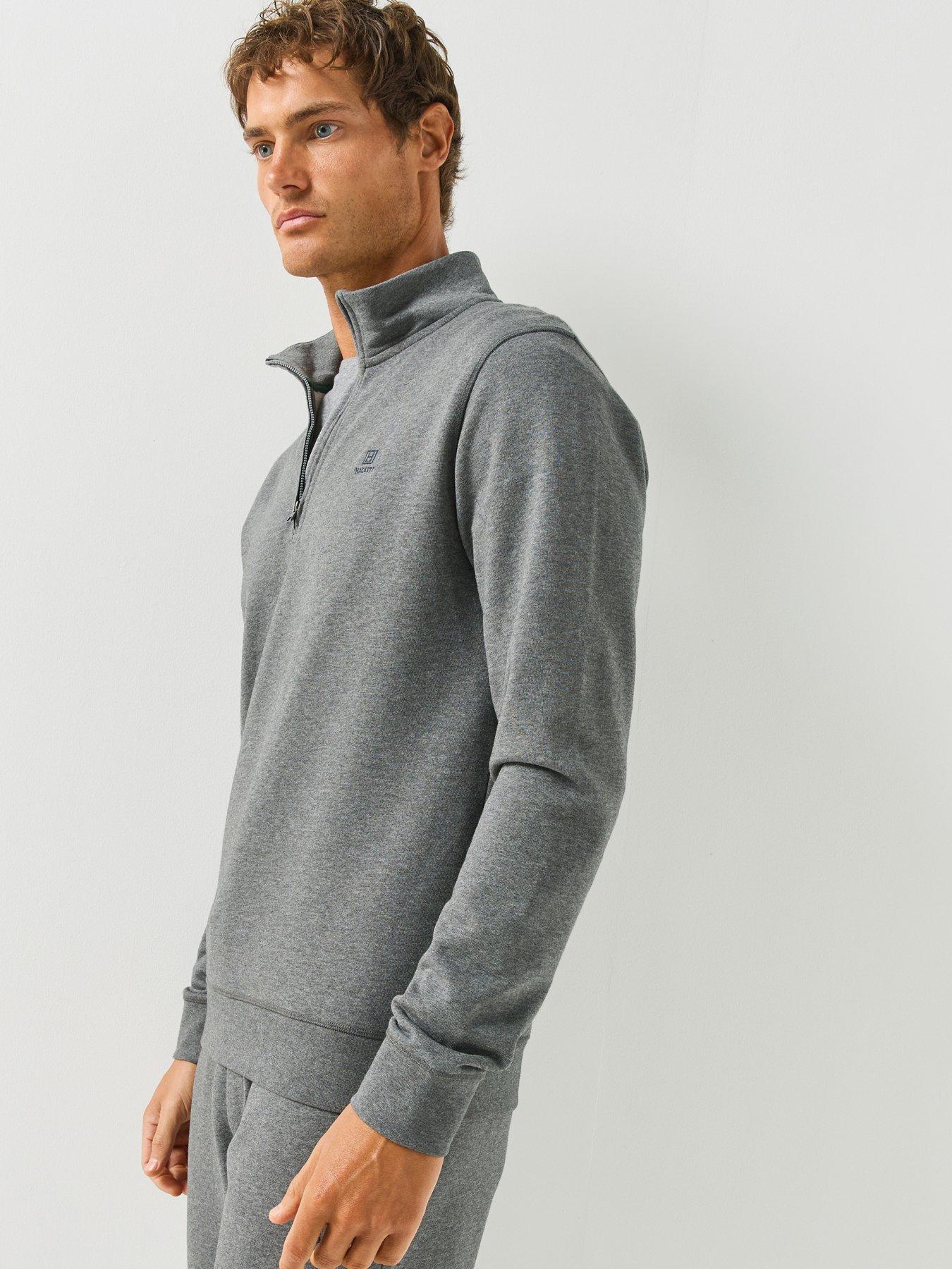 Hackett Heritage H Small Logo Half Zip Sweatshirt - Dark Grey