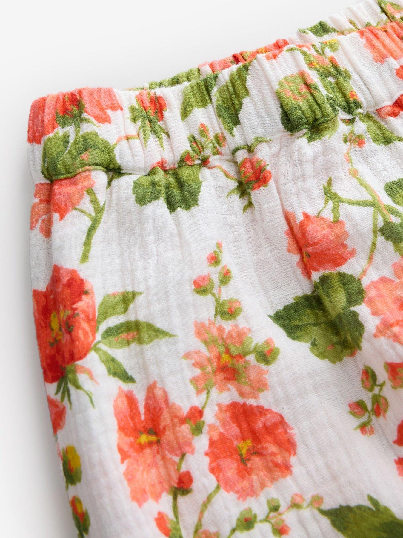 Image 6 of 7 of Laura Ashley Romilly Ruffle Button Through Pyjamas - Orange