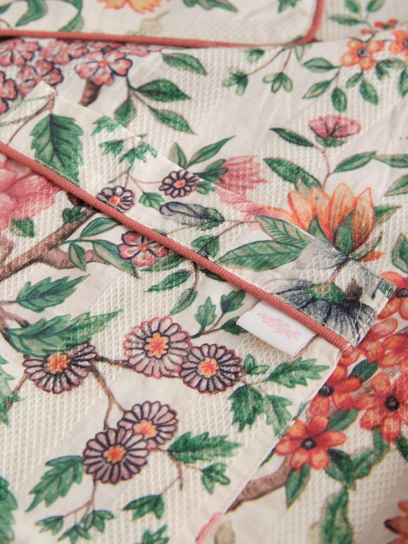 Image 4 of 5 of Laura Ashley Multi Ellenbrook Satin Stripe Button Through Pyjamas